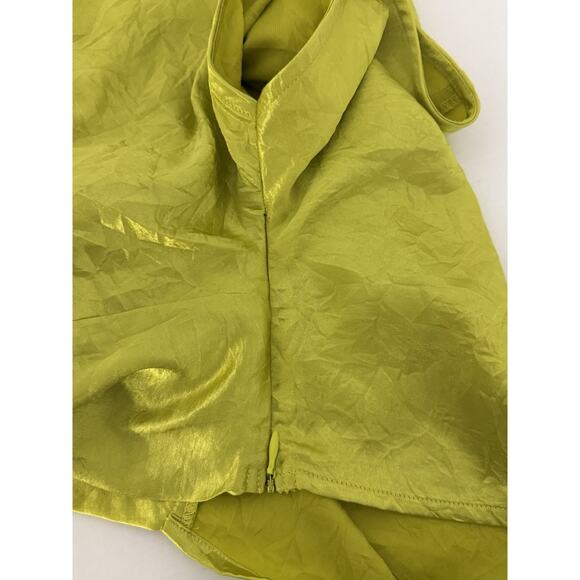 House of Harlow 1960 Green Vera Satin Retro Short Sleeve Blouse M - Picture 6 of 7